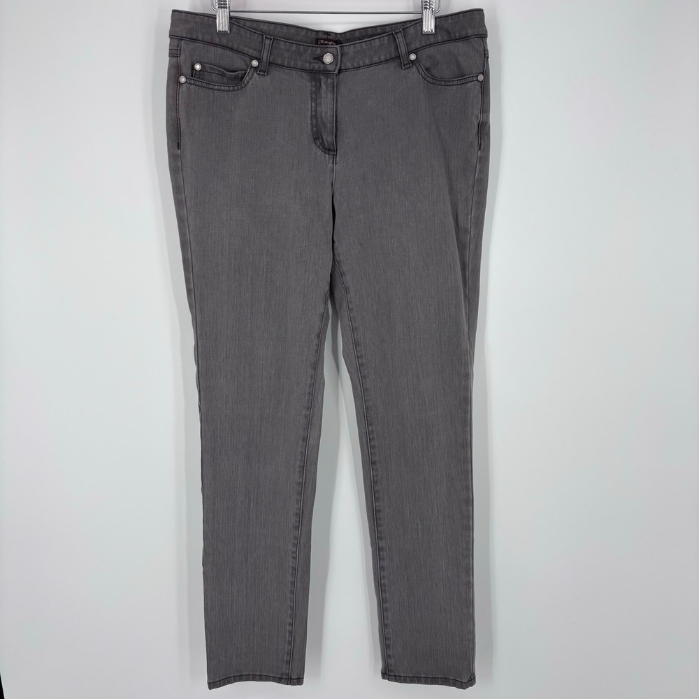 J.McLaughlin Lexi Gray Stretch Denim Slim Leg Jeans Women Size 12 Gray Pants